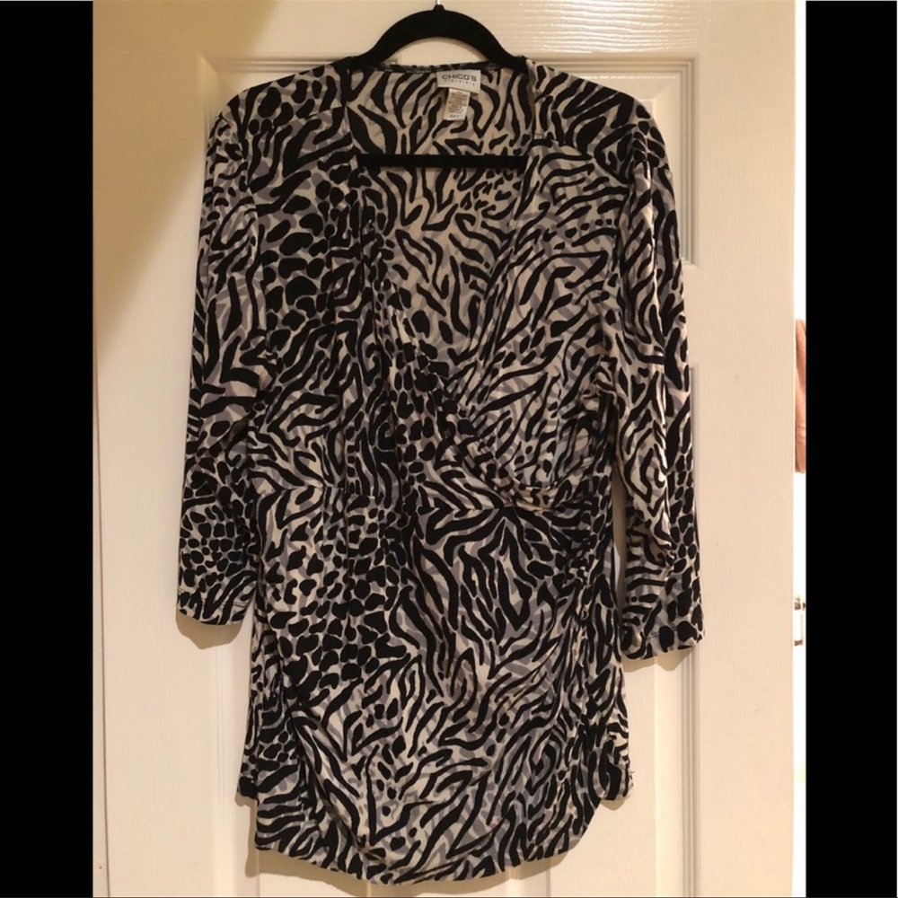 Chico’s Black and white zebra shirt